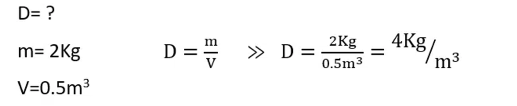 فورمول بدست آوردن کثافت